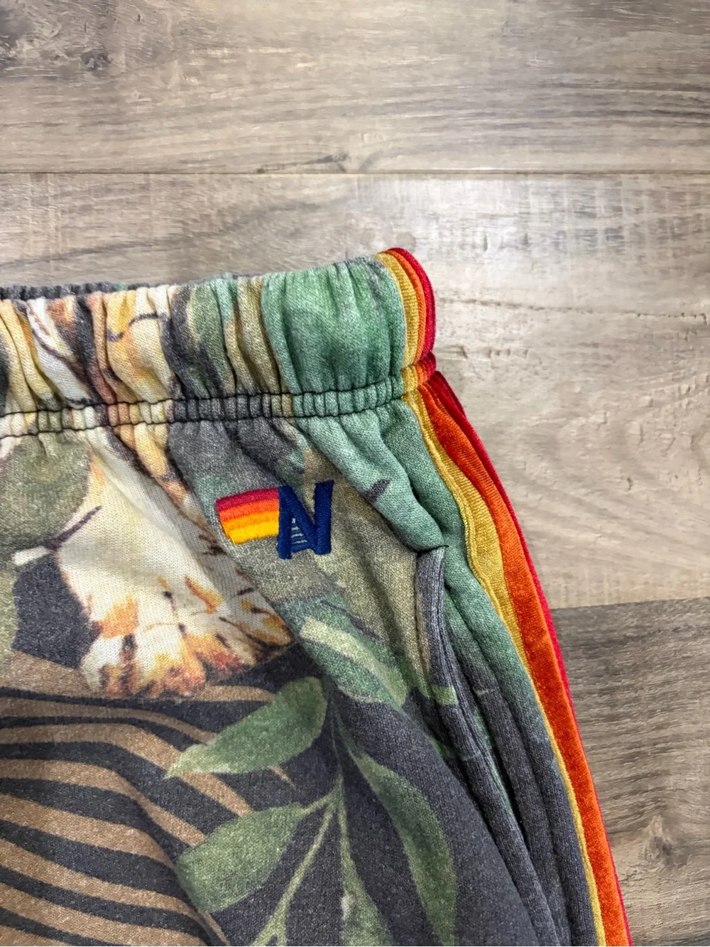 Aviator Nation Velvet Tiger Jungle Rainbow Stripe Jogger Sweatpants  Super Rare - Picture 7 of 12